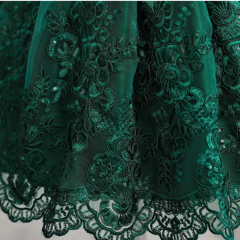 Vestido Infantil com Laço nas Costas Para Festa Luxo Verde - Vilumagazine