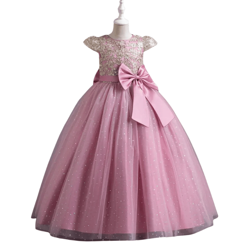 Vestido de Baile Infantil Laço Rosa - Vilumagazine