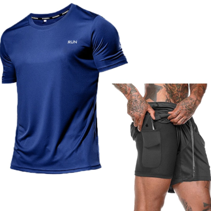 Conjunto de Treino Masculino - Azul e Cinza - Vilumagazine