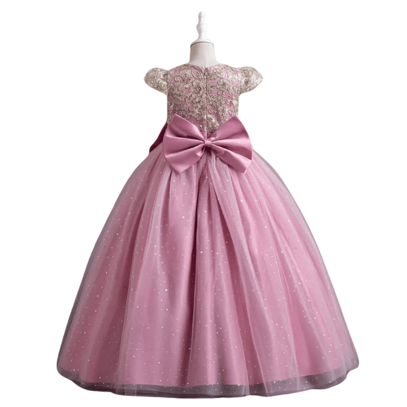 Vestido de Baile Infantil Laço Rosa - Vilumagazine