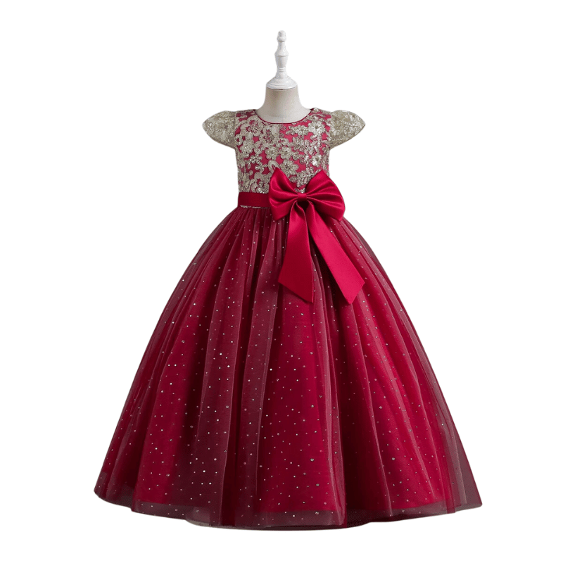 Vestido de Baile Infantil Laço Vermelho - Vilumagazine