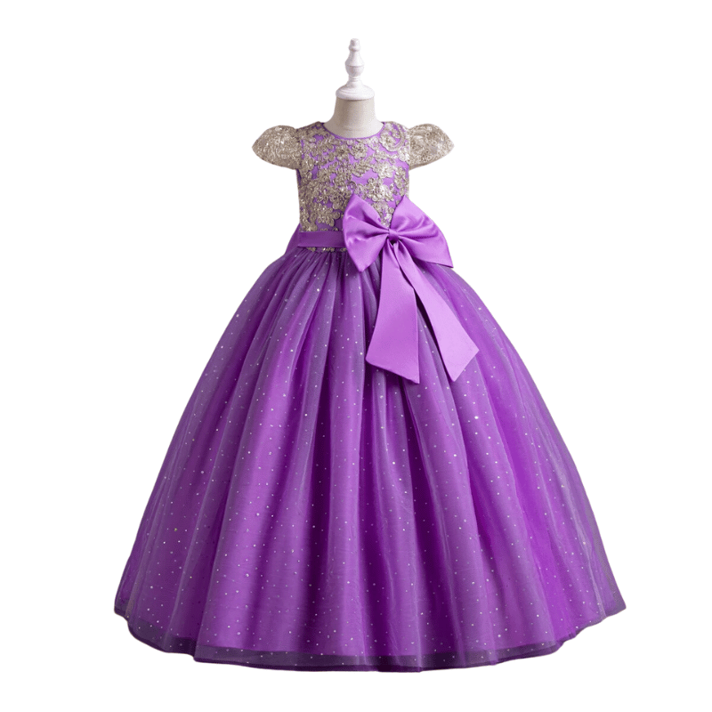 Vestido de Baile Infantil Laço Lavanda - Vilumagazine