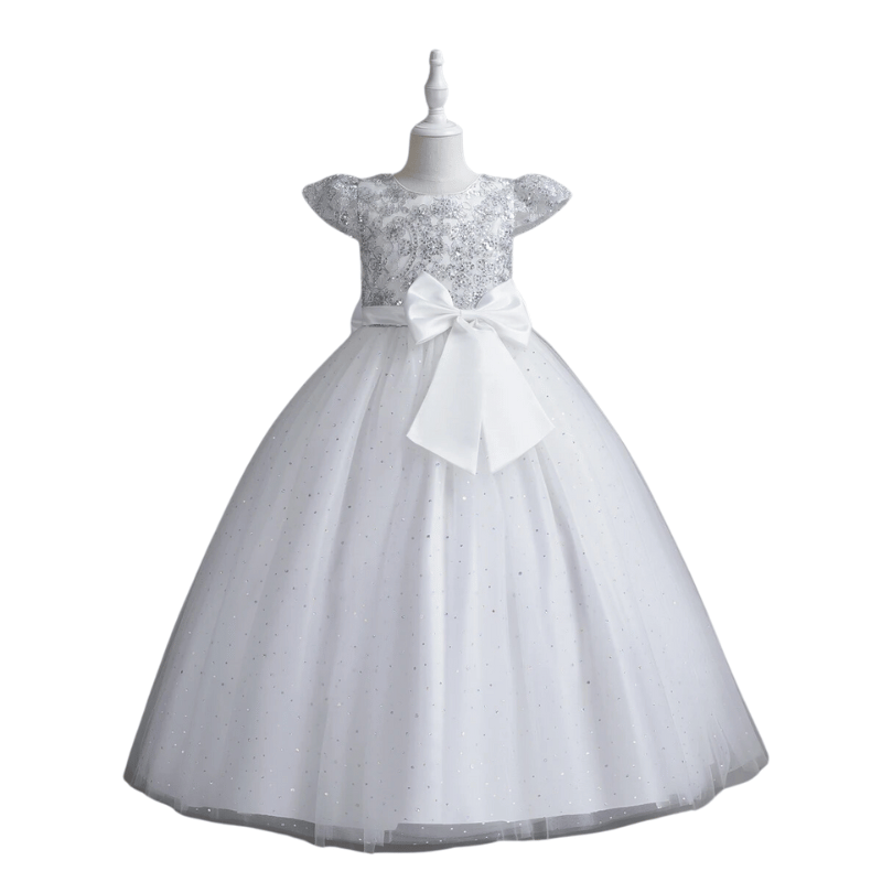 Vestido de Baile Infantil Laço Branco - Vilumagazine