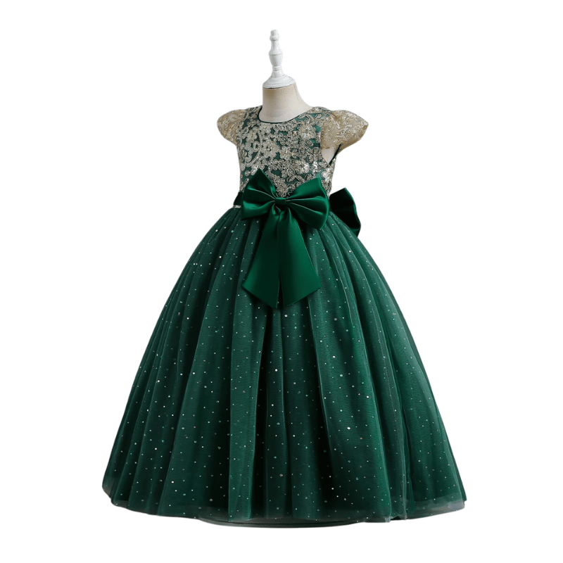 Vestido de Baile Infantil Laço Verde - Vilumagazine