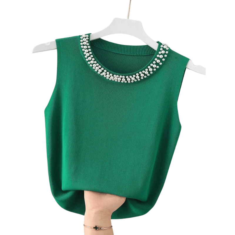 Blusa de Malha Feminina com Pedraria Verde - Vilumagazine