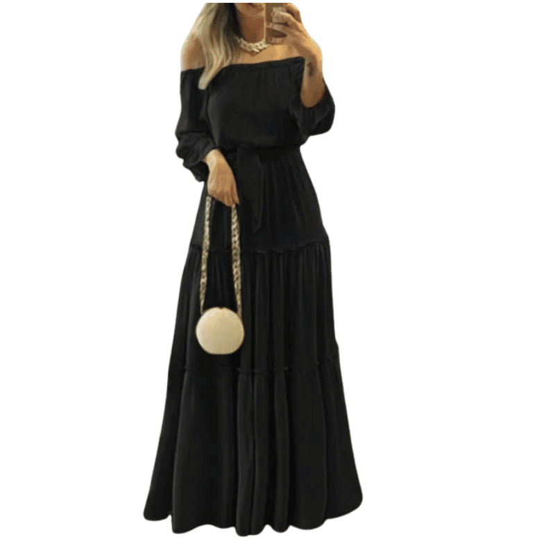 Vestido Maxi Longo Feminino Preto - Vilumagazine