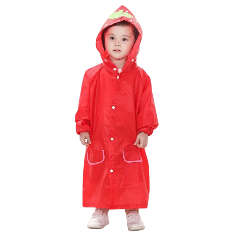 Capa de Chuva Infantil Estilo Desenho Animado Vermelho - Vilumagazine