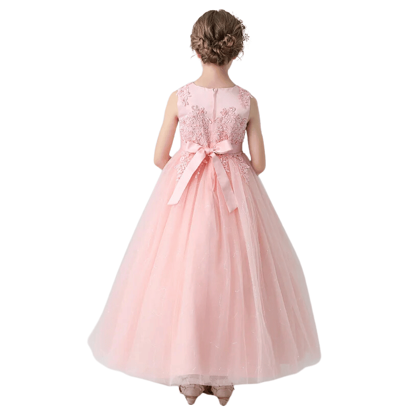 Vestido Infantil Com Renda e Tule PrincesaRosa - Vilumagazine