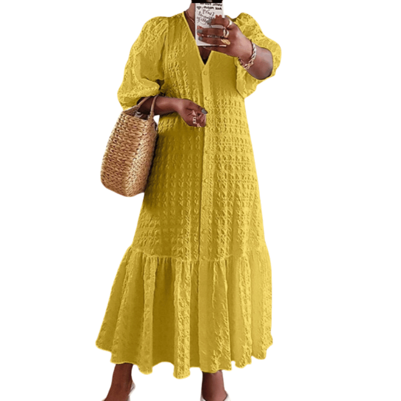 Vestido Camisa Feminino Plus Size Amarelo - Vilumagazine