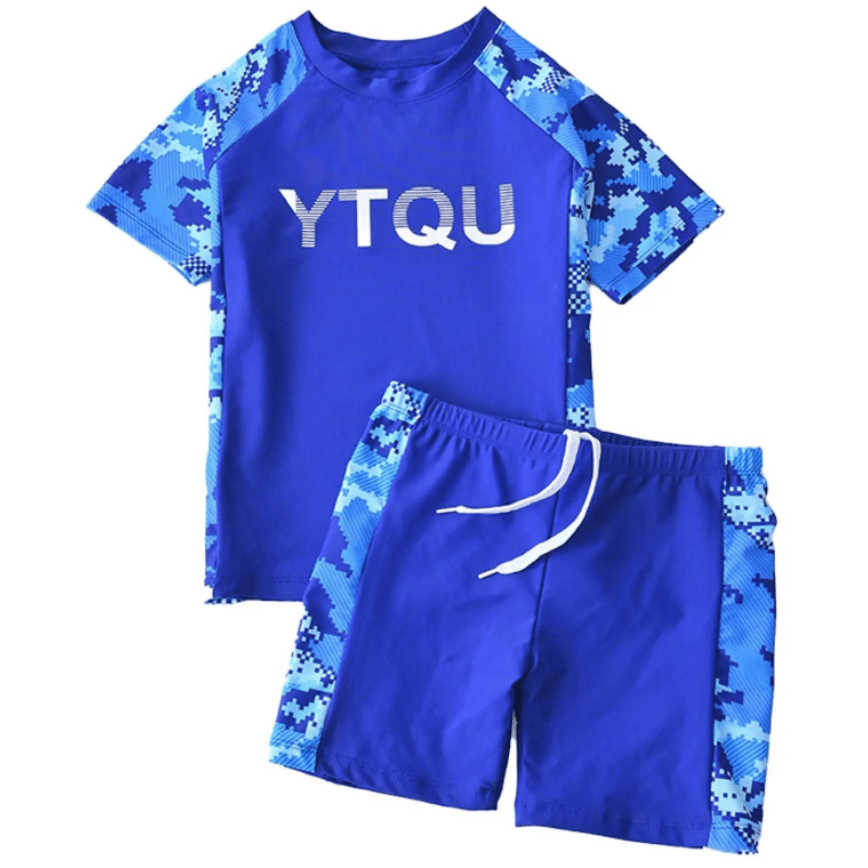 Conjunto Infantil Duas Peças Moda Praia Meninos Azul - Vilumagazine