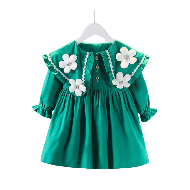 Vestido Infantil Fada Manga Bufante Verde - Vilumagazine