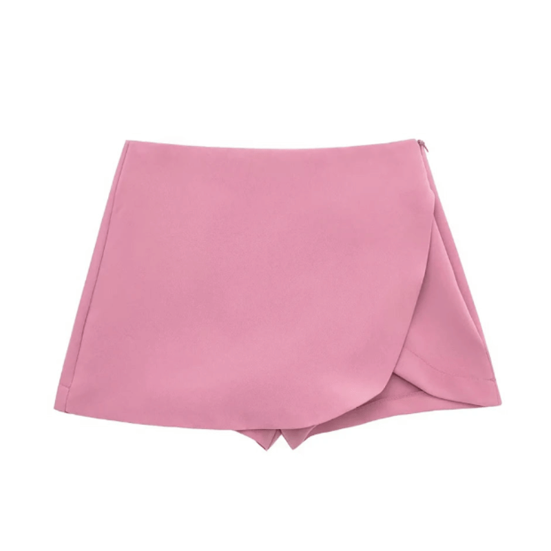 Shorts Saia Zíper Lateral Rosa - Vilumagazine