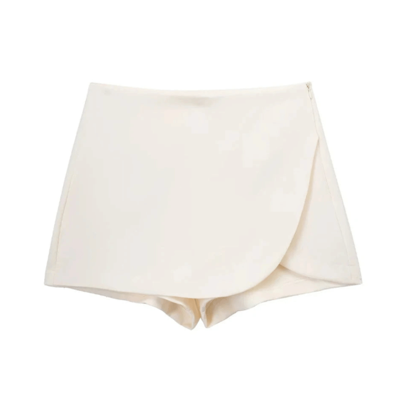 Shorts Saia Zíper Lateral Branco - Vilumagazine