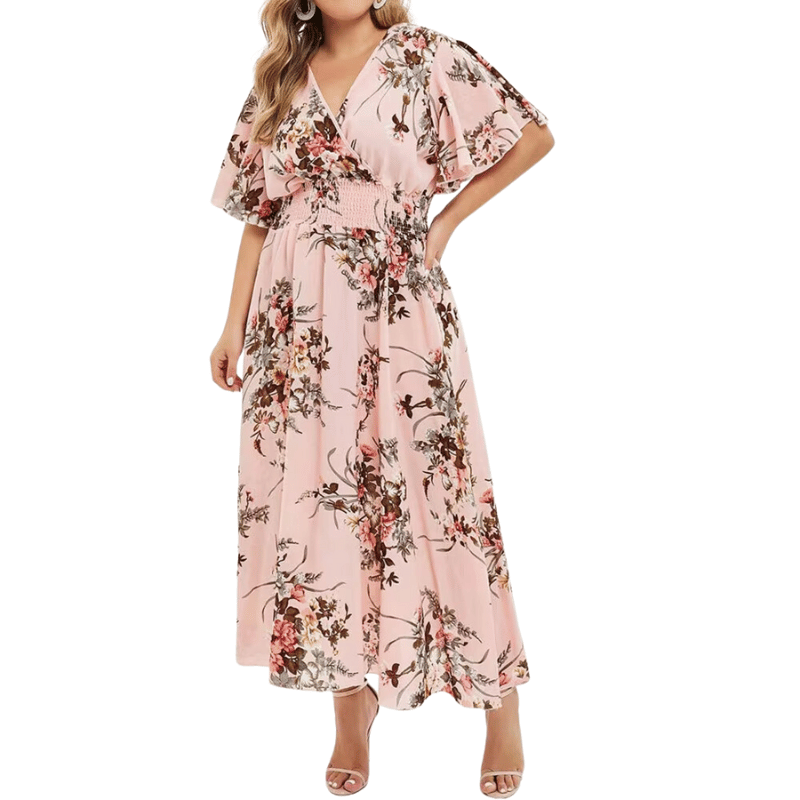 Vestido Plus Size Solto Moda Verão Rosa - Vilumagazine