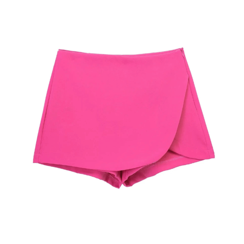 Shorts Saia Zíper Lateral Rosa 2 - Vilumagazine