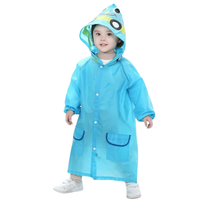 Capa de Chuva Infantil Estilo Desenho Animado Azul - Vilumagazine