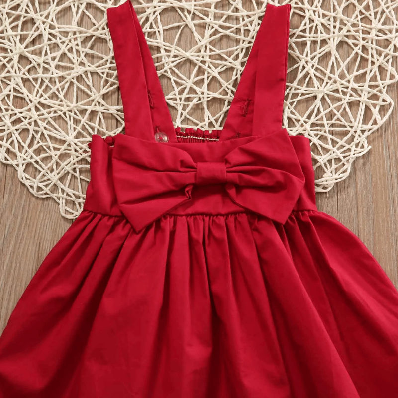 Vestido Vermelho Laço Infantil Vermelho- Vilumagazine