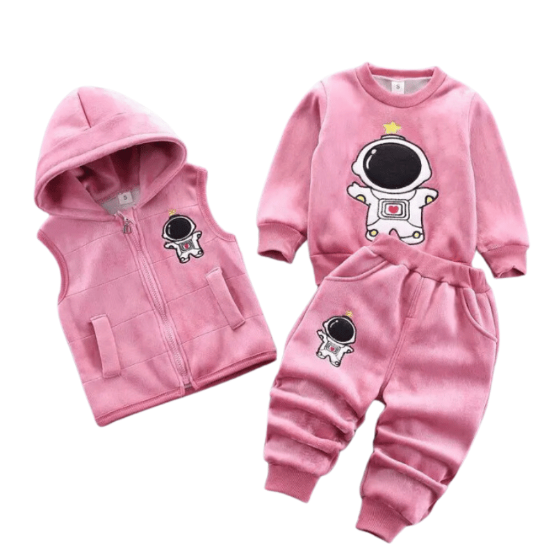 Conjunto Infantil de Jaqueta, Colete e Calça Inverno Astronauta - Vilumagazine