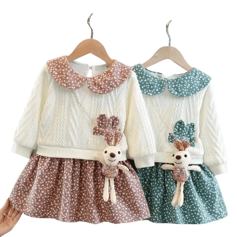 Vestido Infantil Floral Manga Longa- Vilumagazine