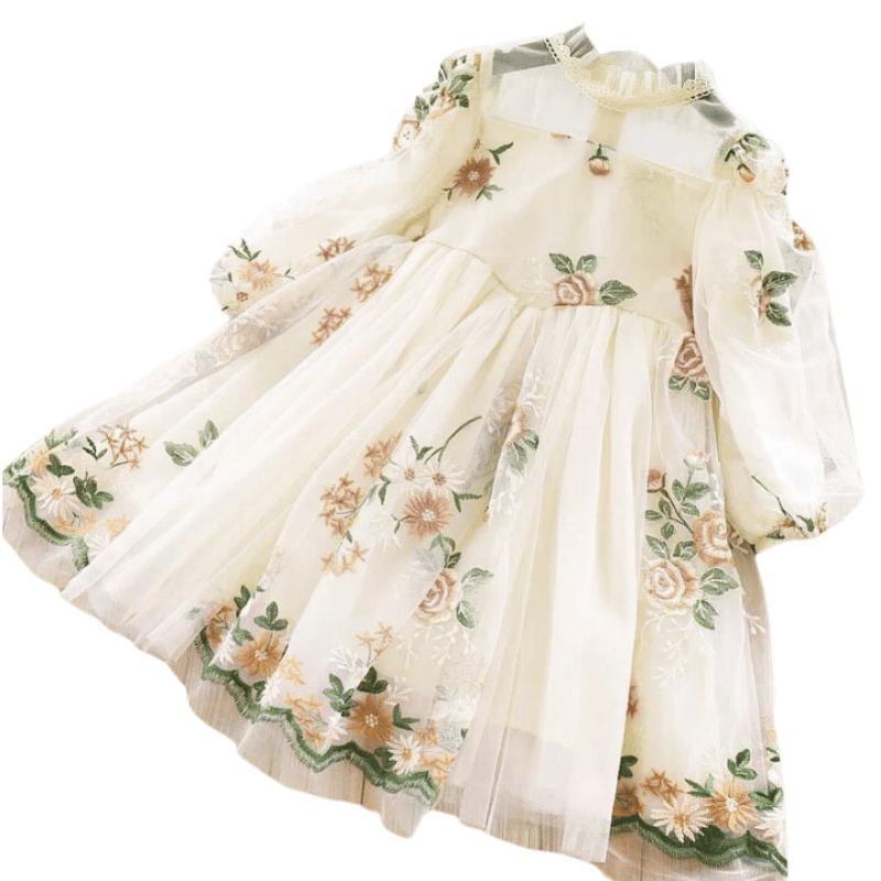 Vestido Infantil Encanto Floral Creme - Vilumagazine