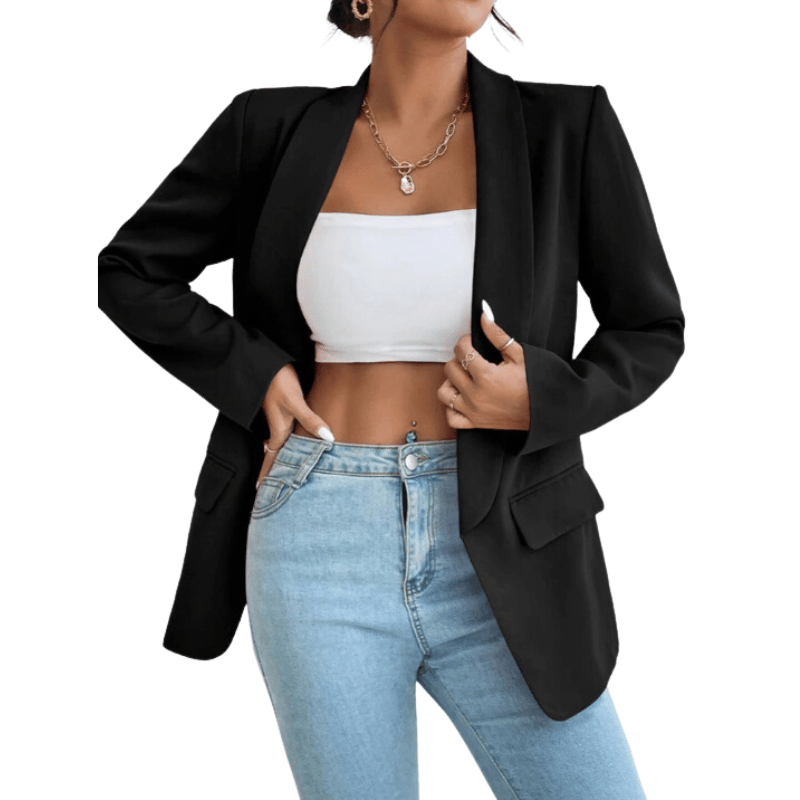 Blazer Feminino Casual Elegante Preto - Vilumagazine