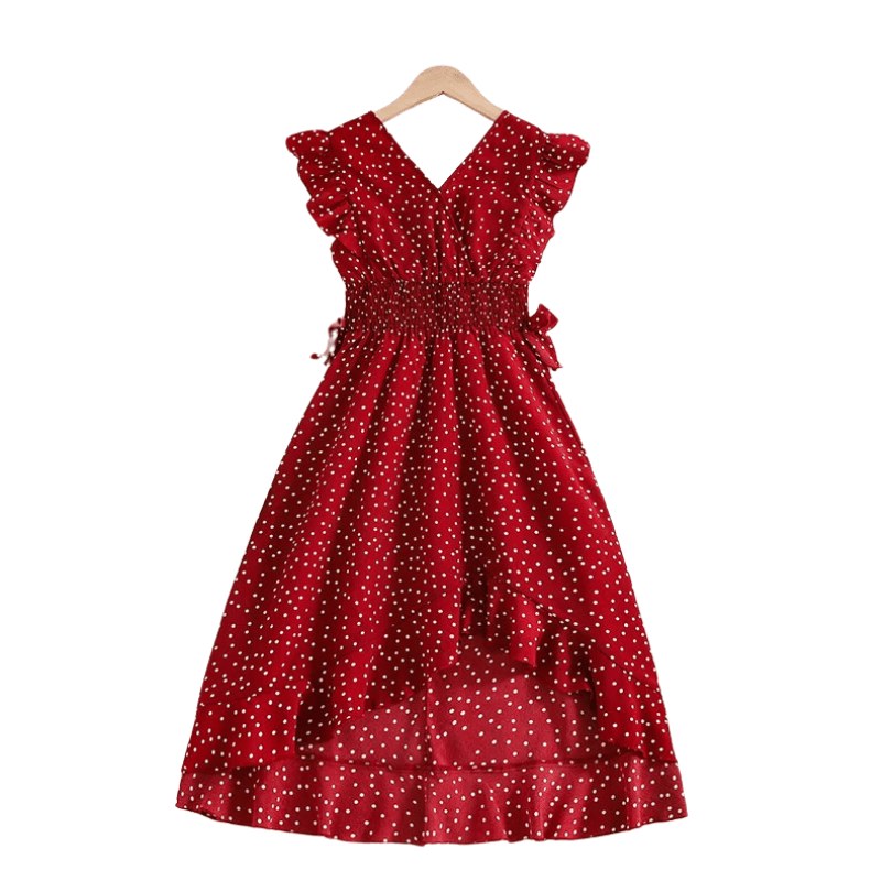 Vestido Infantil Clássico com Poás Vermelho - Vilumagazine