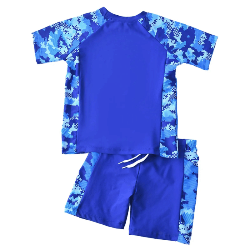 Conjunto Infantil Duas Peças Moda Praia Meninos Azul - Vilumagazine