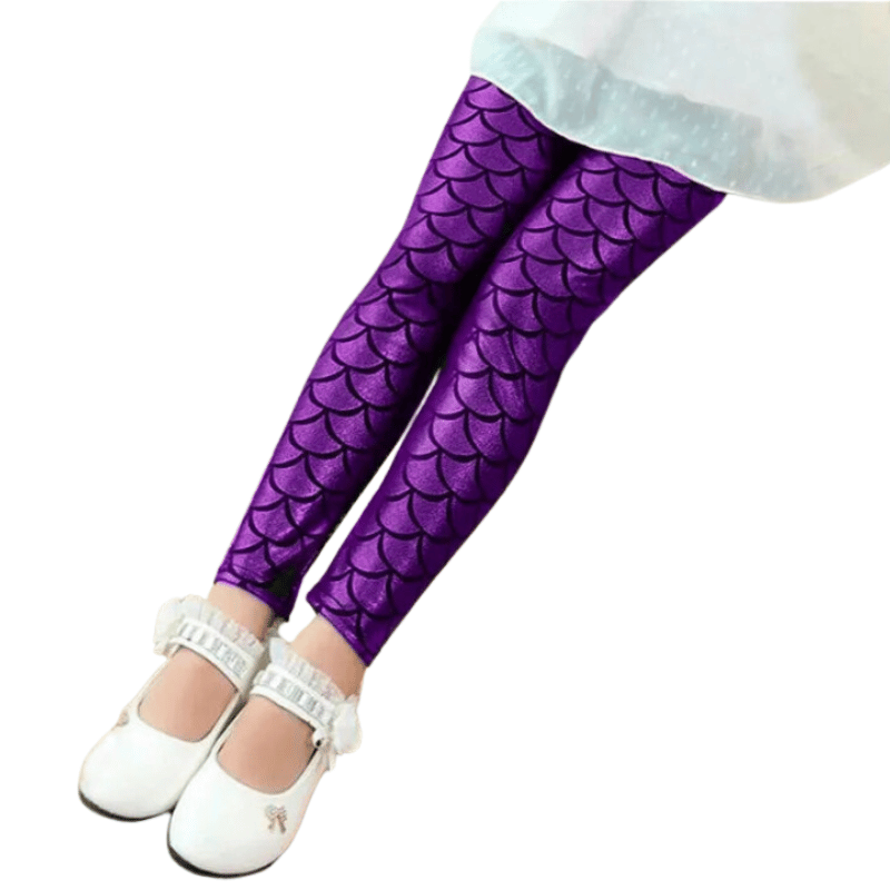 Calça Legging de Sereia Infantil Roxa - Vilumagazine