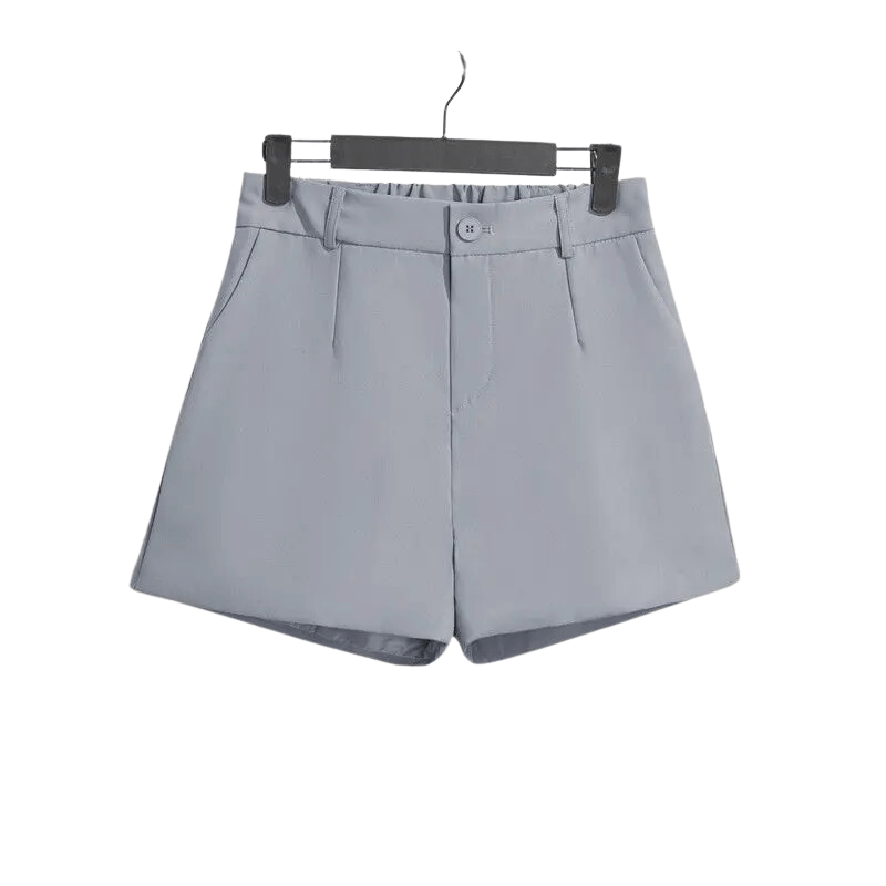 Shorts Feminino de Cintura Alta Básico Cinza - Vilumagazine