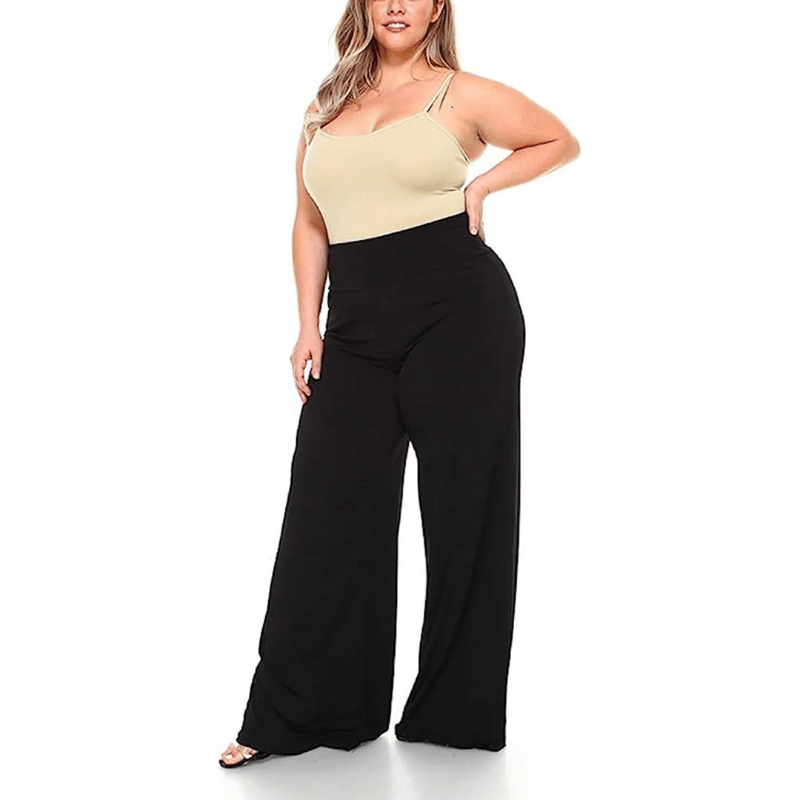 Calça Casual Feminina Plus Size Preta - Vilumagazine