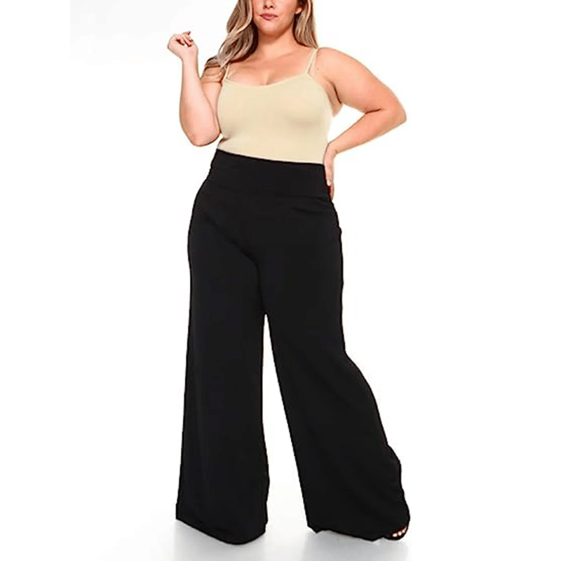 Calça Casual Feminina Plus Size Preta - Vilumagazine