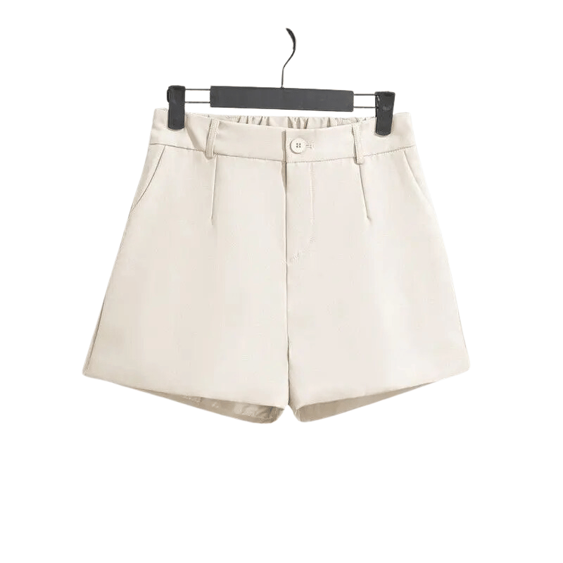 Shorts Feminino de Cintura Alta BásicoBege - Vilumagazine