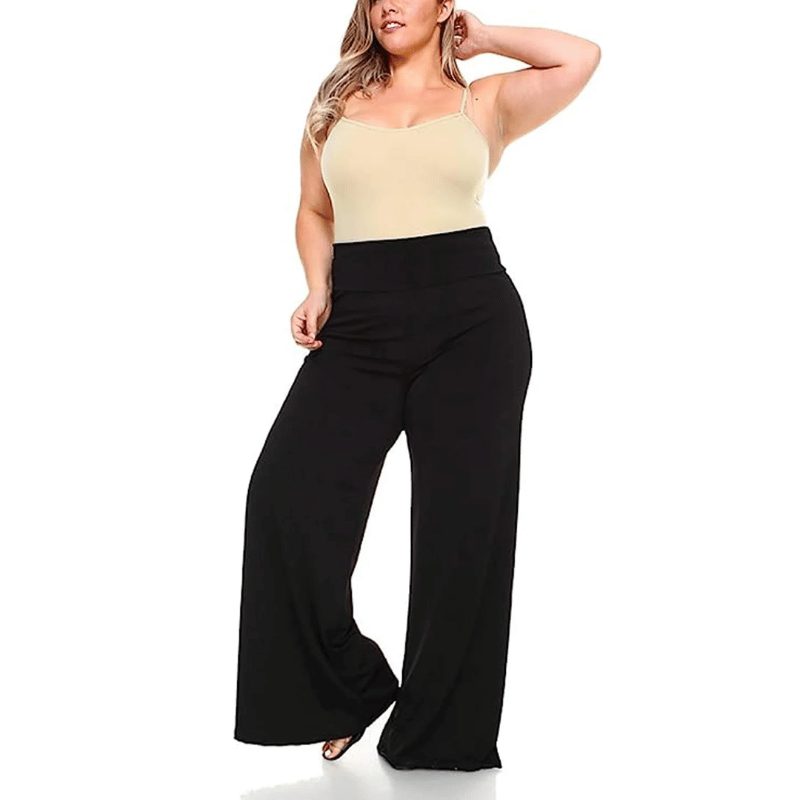 Calça Casual Feminina Plus Size Preta - Vilumagazine