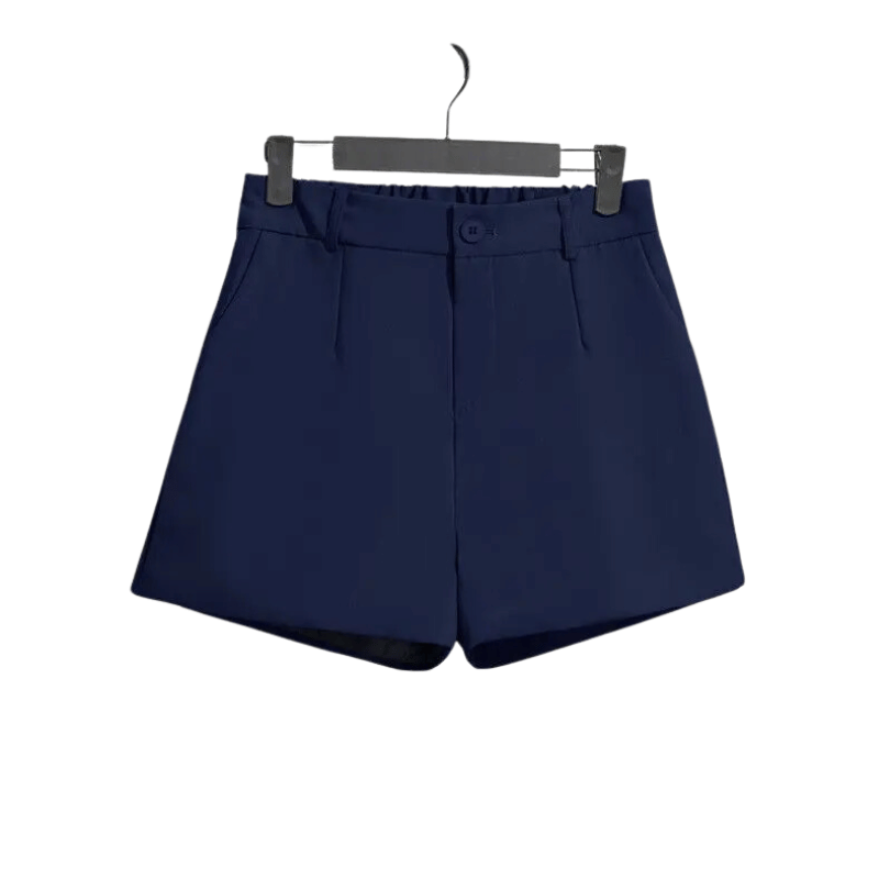 Shorts Feminino de Cintura Alta BásicoAzul Marinho - Vilumagazine