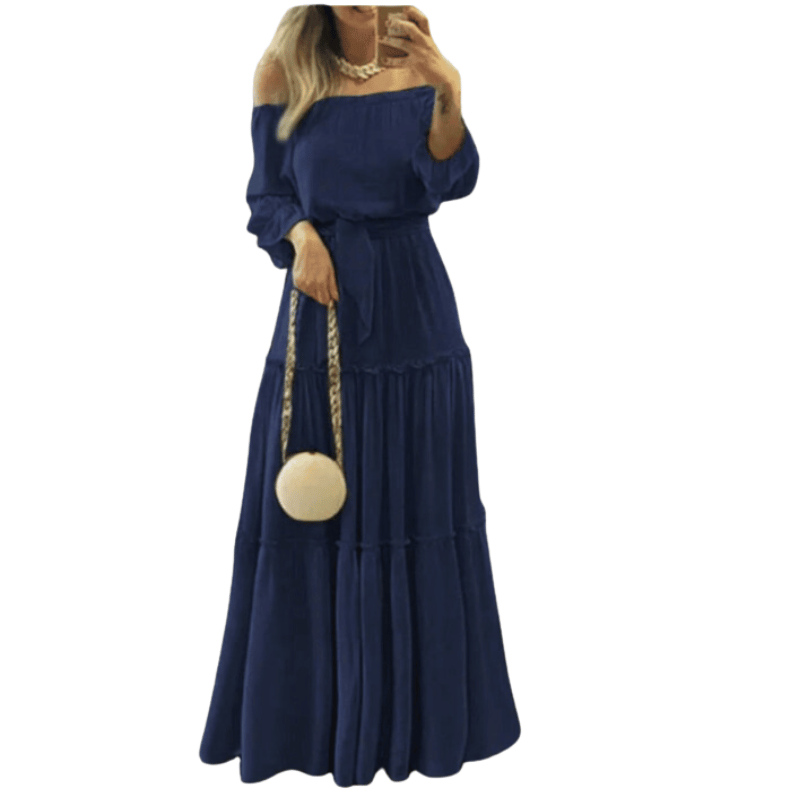 Vestido Maxi Longo Feminino Azul - Vilumagazine