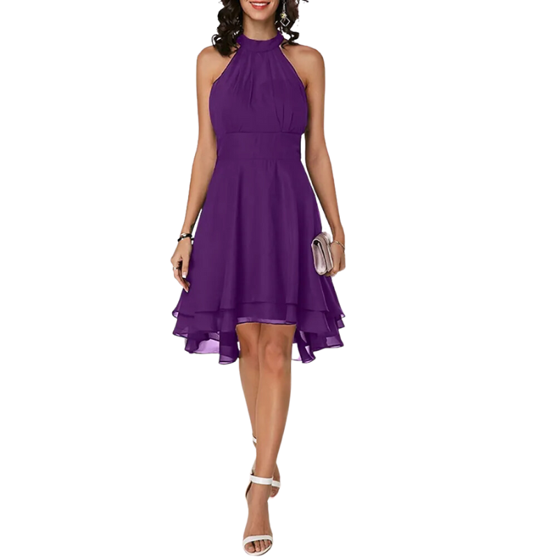 Vestido verão Cor Sólida Roxo - Vilumagazine