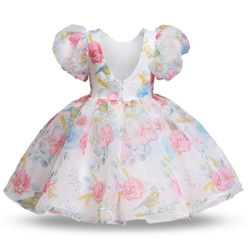 Vestido Fofo Infantil de Tule Florido - Vilumagazine