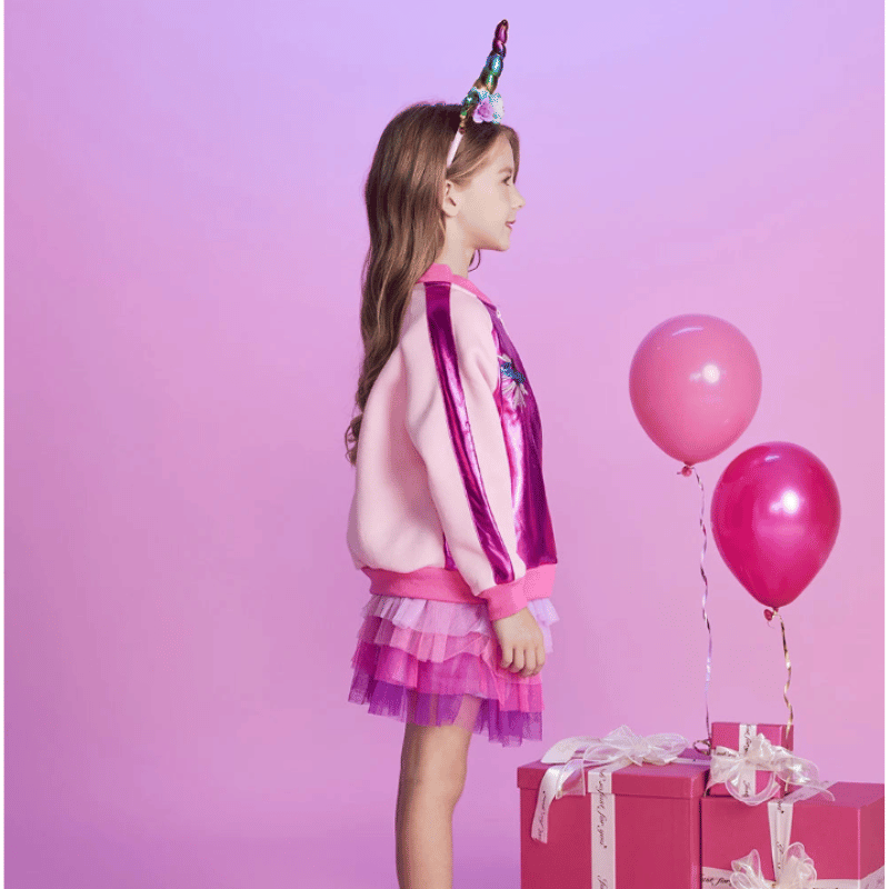 Jaqueta Infantil Para Meninas com Zíper Rosa - Vilumagazine