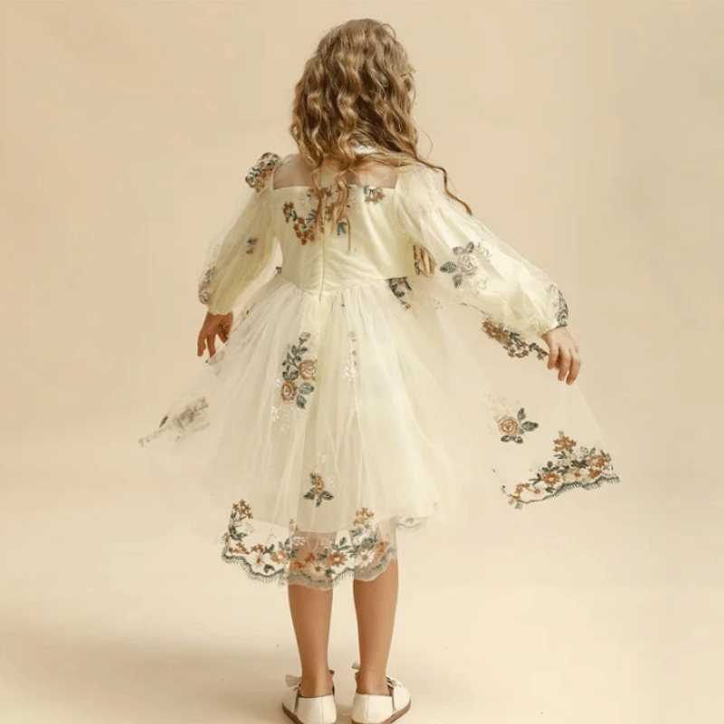 Vestido Infantil Encanto Floral Creme - Vilumagazine