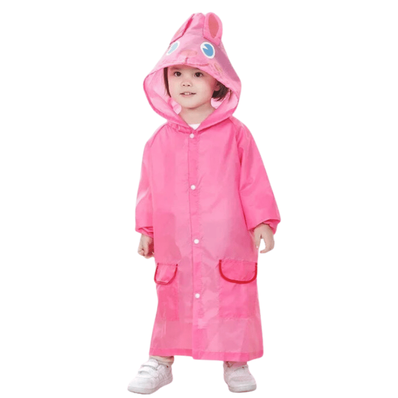 Capa de Chuva Infantil Estilo Desenho Animado Rosa - Vilumagazine