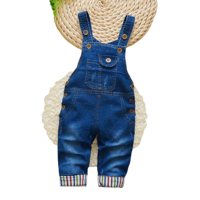 Macacão Infantil Jeans Meninos Liso - Vilumagazine