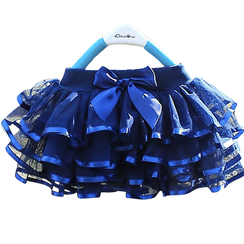 Mini Saia Tutu de Tule Infantil Arco-íris Azul- Vilumagazine