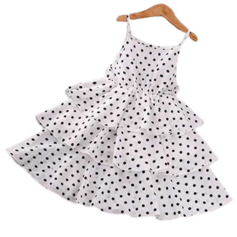 Vestido Infantil Verão de Bolinhas Branco - Vilumagazine