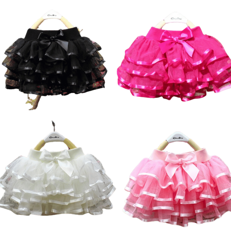 Mini Saia Tutu de Tule Infantil Arco-íris - Vilumagazine