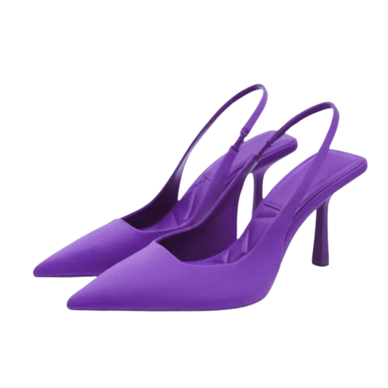 Sapatos Femininos de Salto Alto com Ponta Fina - Violeta - Vilumagazine