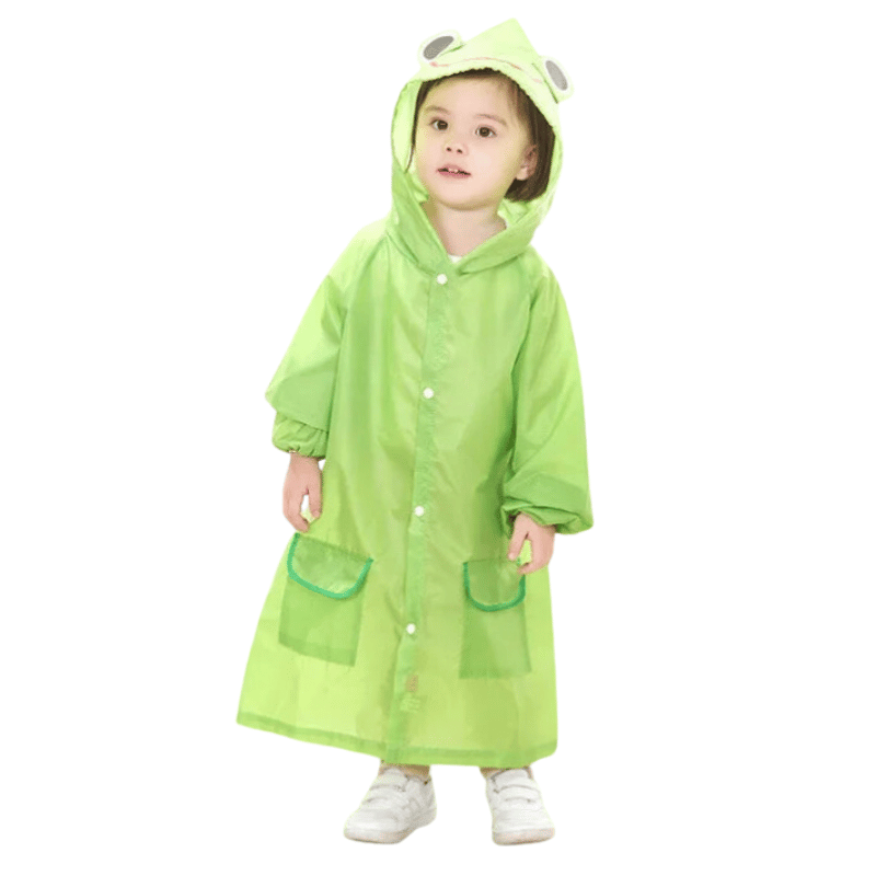 Capa de Chuva Infantil Estilo Desenho Animado Verde - Vilumagazine