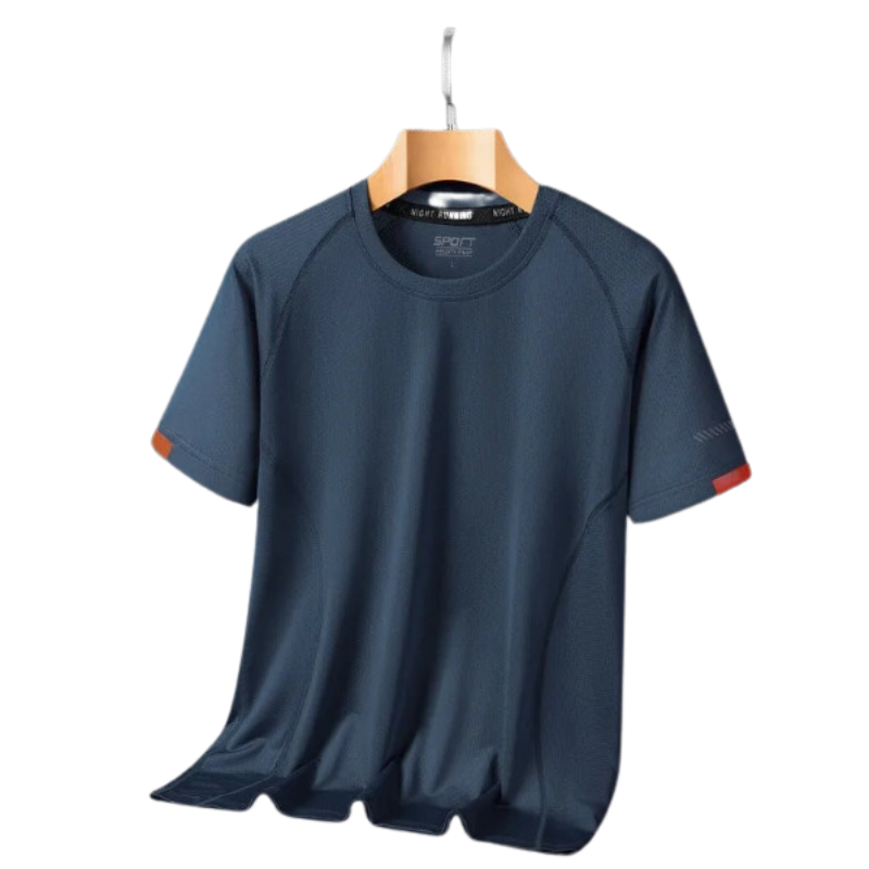 Camiseta Esportiva de Secagem Rápida Masculina Plus Size - Azul Marinho - Vilumagazine