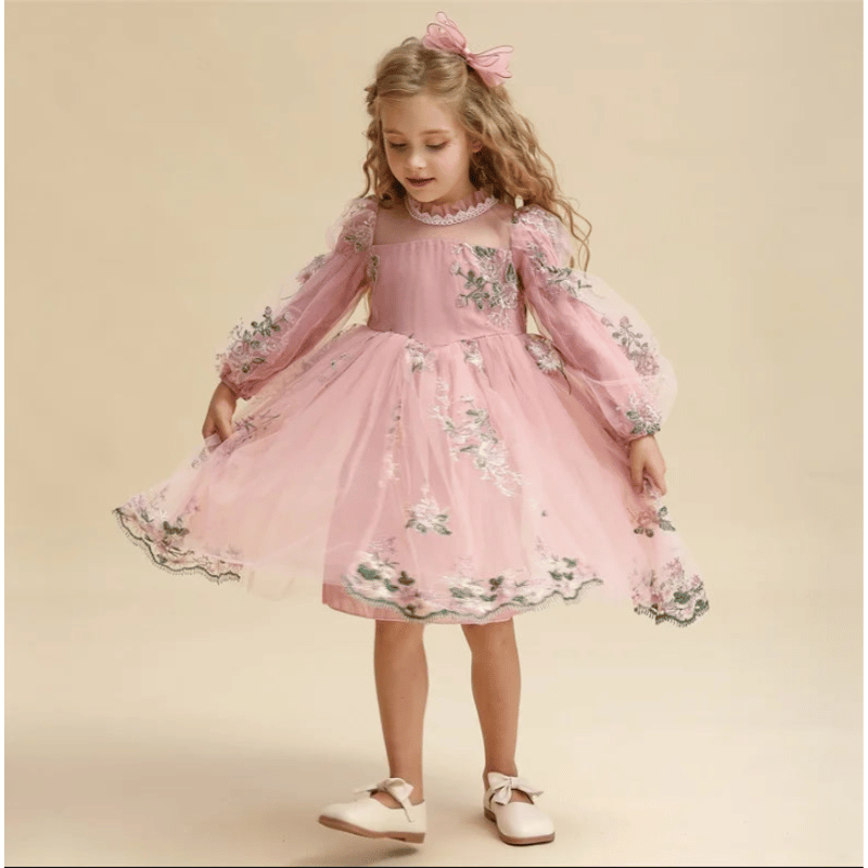 Vestido Infantil Encanto Floral Rosa - Vilumagazine