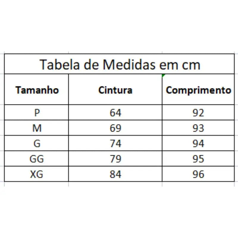 Saia Plissada Elegante com Cintura Alta Tabela de Medidas - Vilumagazine