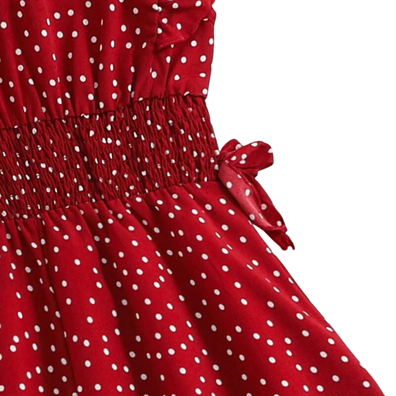 Vestido Infantil Clássico com Poás Vermelho - Vilumagazine